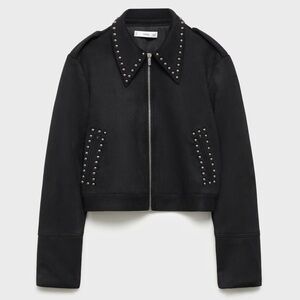 Mango Studded Jacket in Black